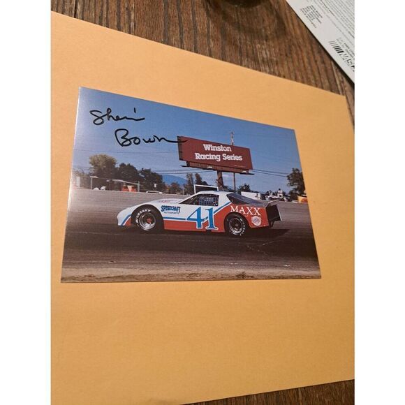Autographed 1990 Sheri Bown NASCAR Driver Card #41 Winston Racing Series 5x7 VTG - Picture 1 of 2